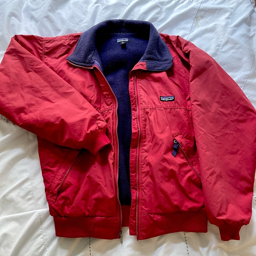 Vintage fleece lined Patagonia bomber style jacket